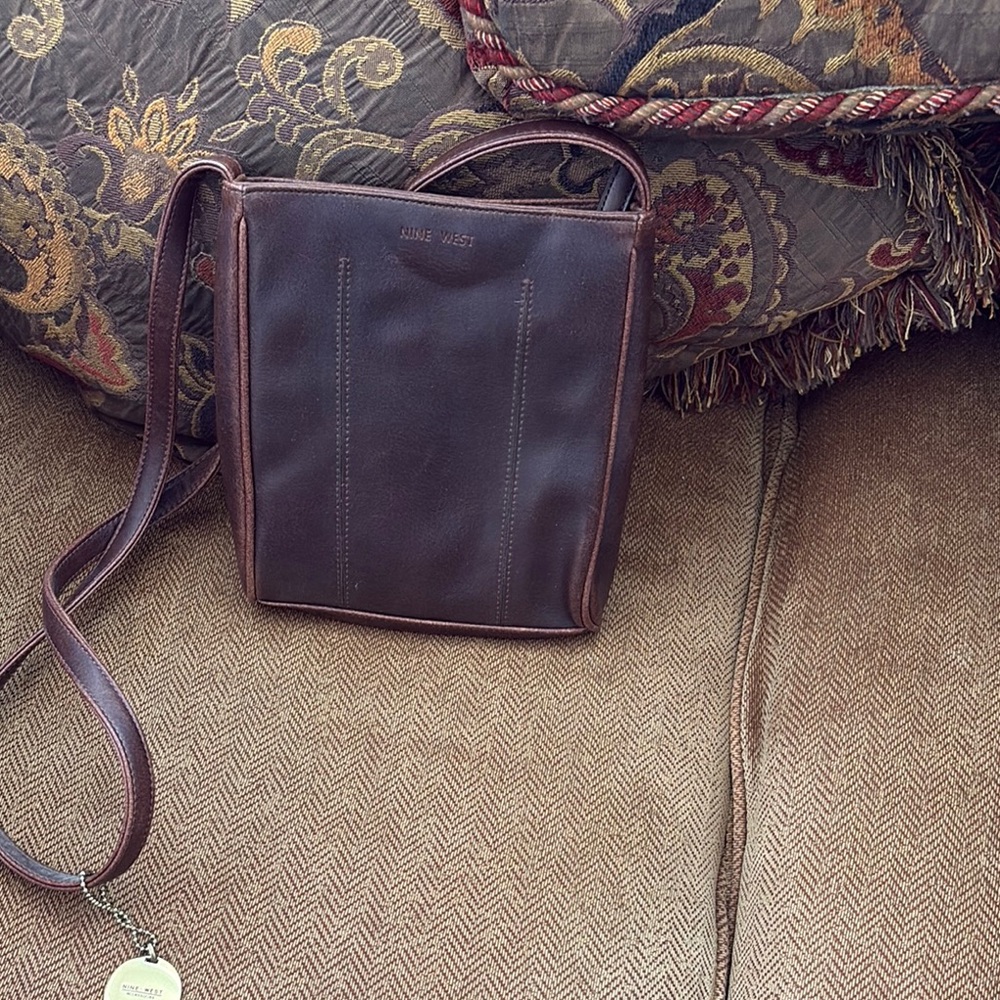 Nine West Brown Crossbody Bag with Vintage Leather- Gently Used